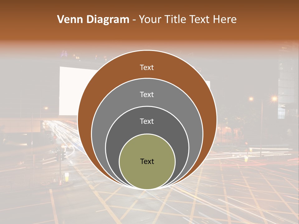 A City Street At Night With A Large Billboard In The Middle Of It PowerPoint Template
