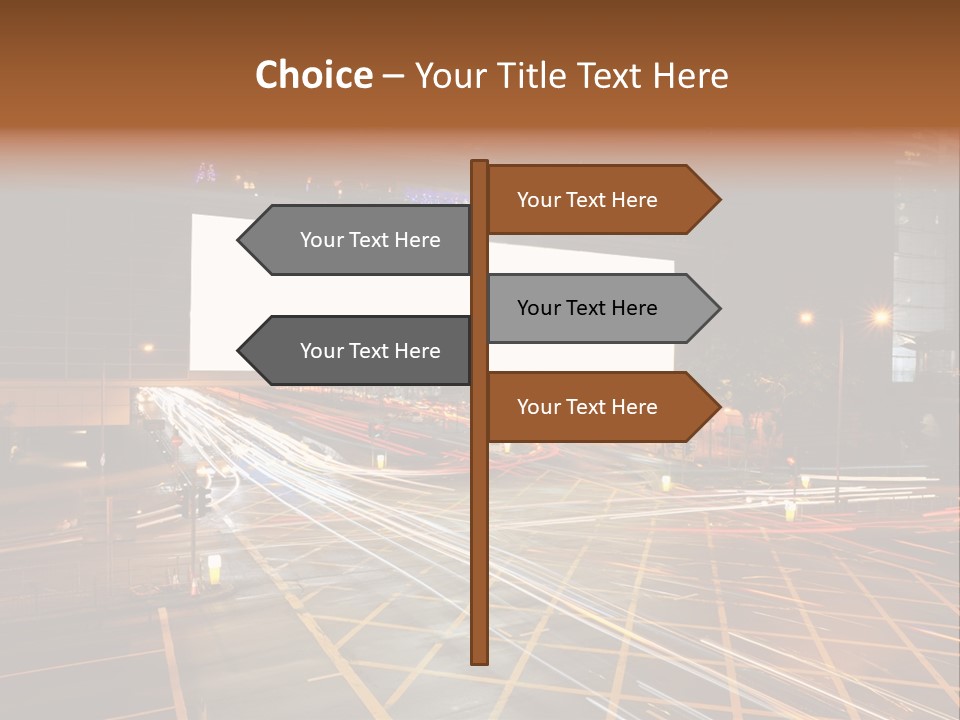A City Street At Night With A Large Billboard In The Middle Of It PowerPoint Template