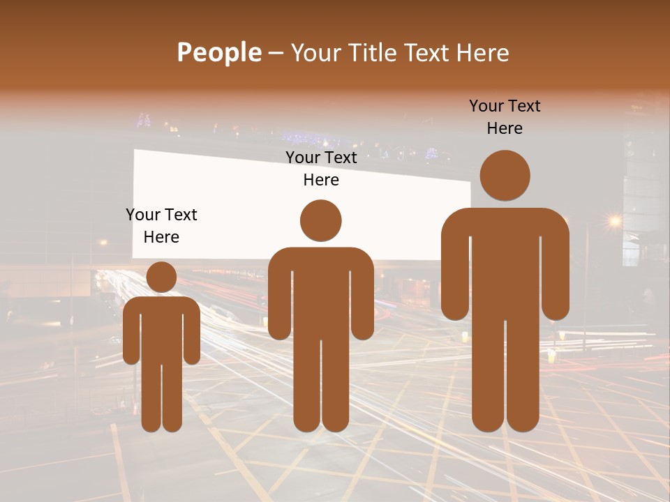 A City Street At Night With A Large Billboard In The Middle Of It PowerPoint Template