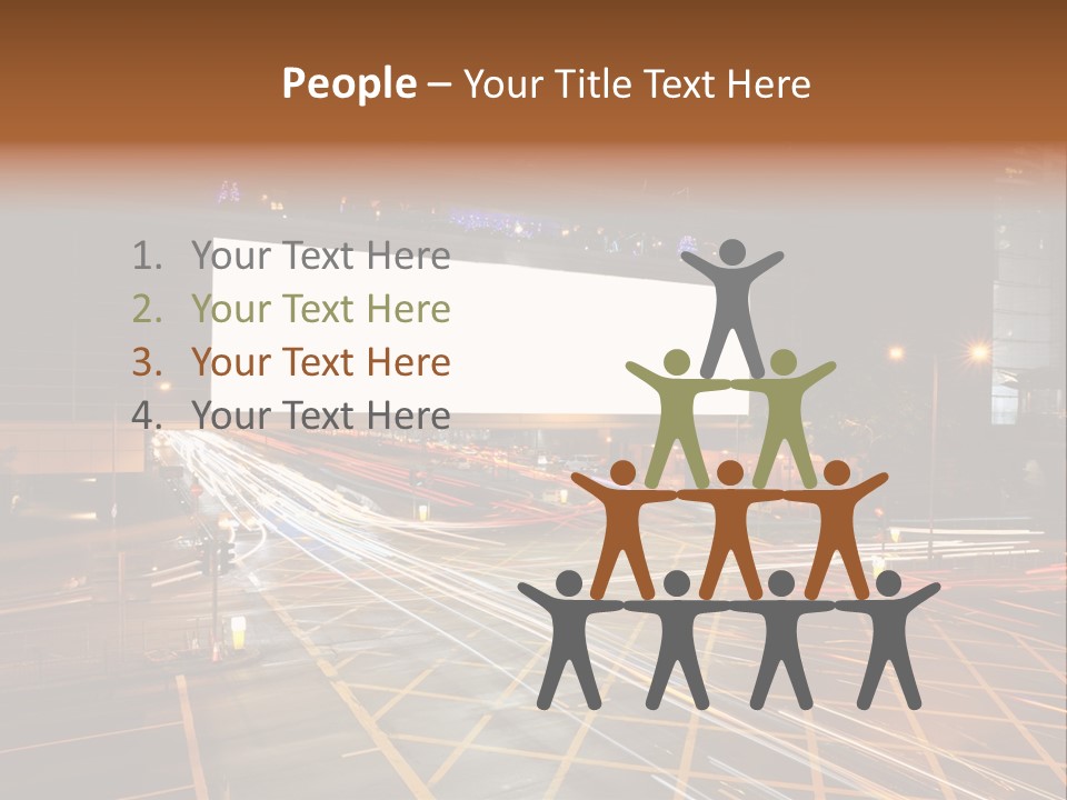 A City Street At Night With A Large Billboard In The Middle Of It PowerPoint Template