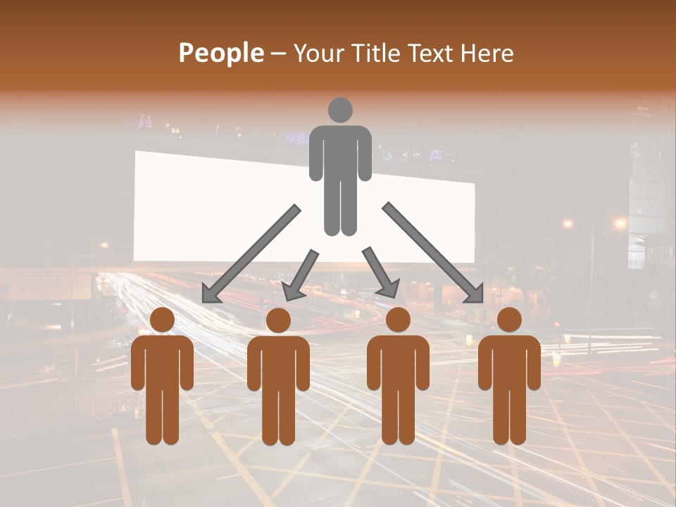 A City Street At Night With A Large Billboard In The Middle Of It PowerPoint Template