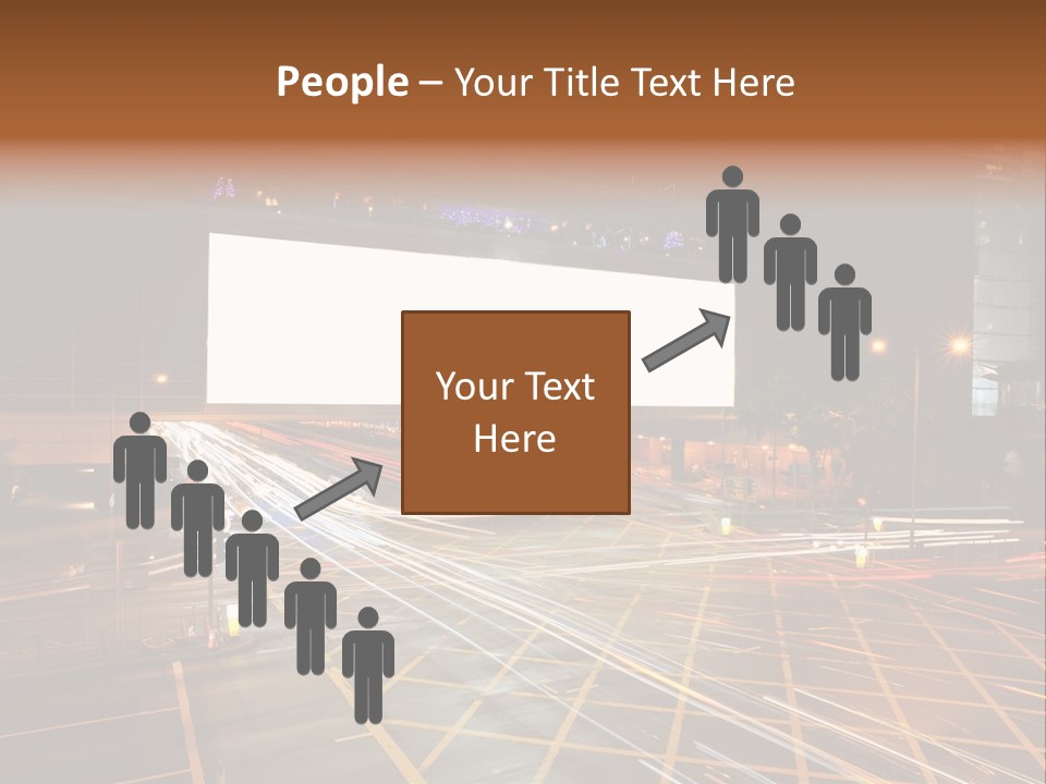 A City Street At Night With A Large Billboard In The Middle Of It PowerPoint Template