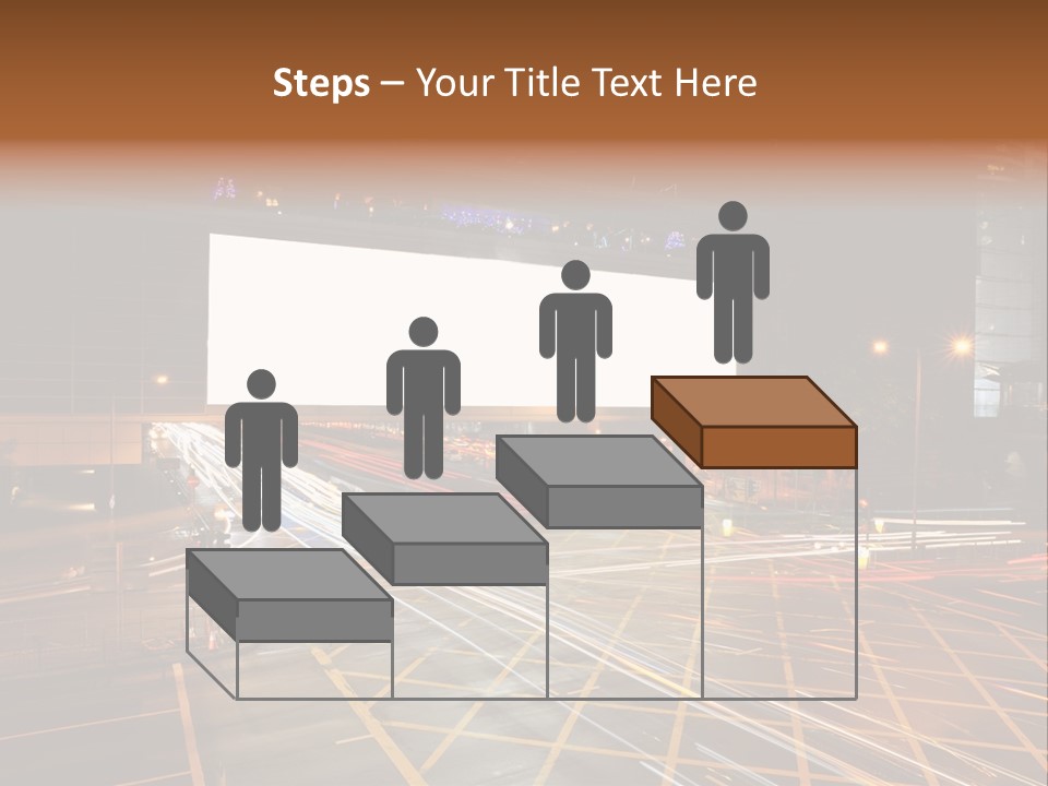 A City Street At Night With A Large Billboard In The Middle Of It PowerPoint Template