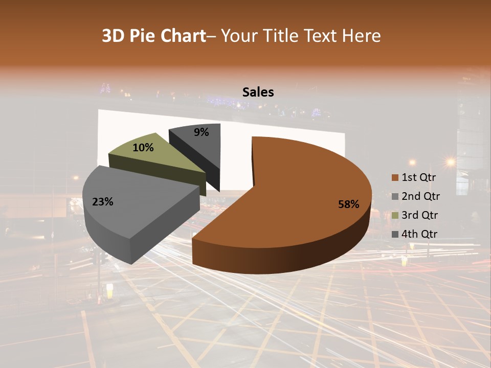 A City Street At Night With A Large Billboard In The Middle Of It PowerPoint Template