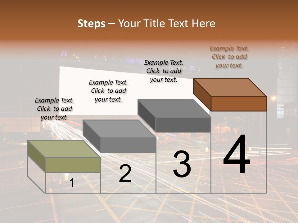 A City Street At Night With A Large Billboard In The Middle Of It PowerPoint Template