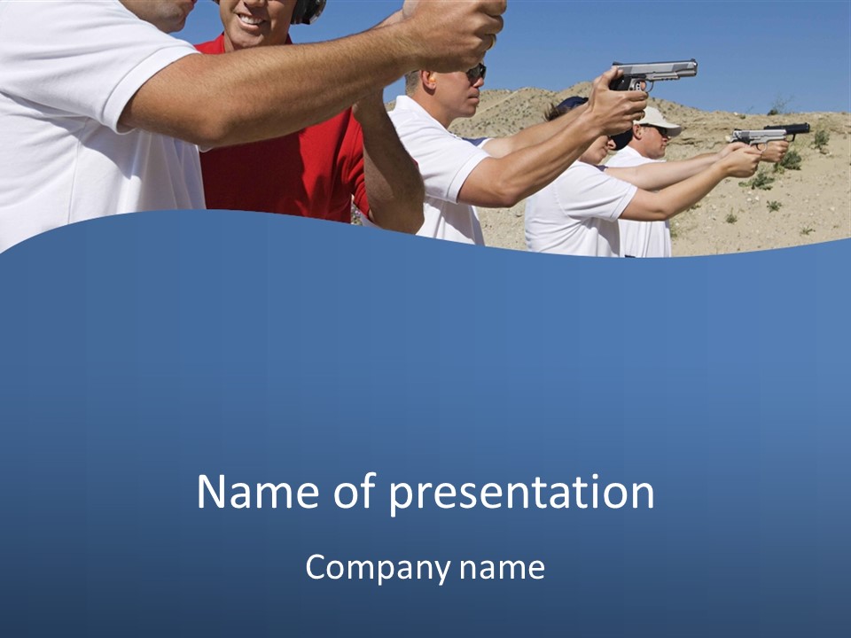 A Group Of Men Holding Guns In Their Hands PowerPoint Template