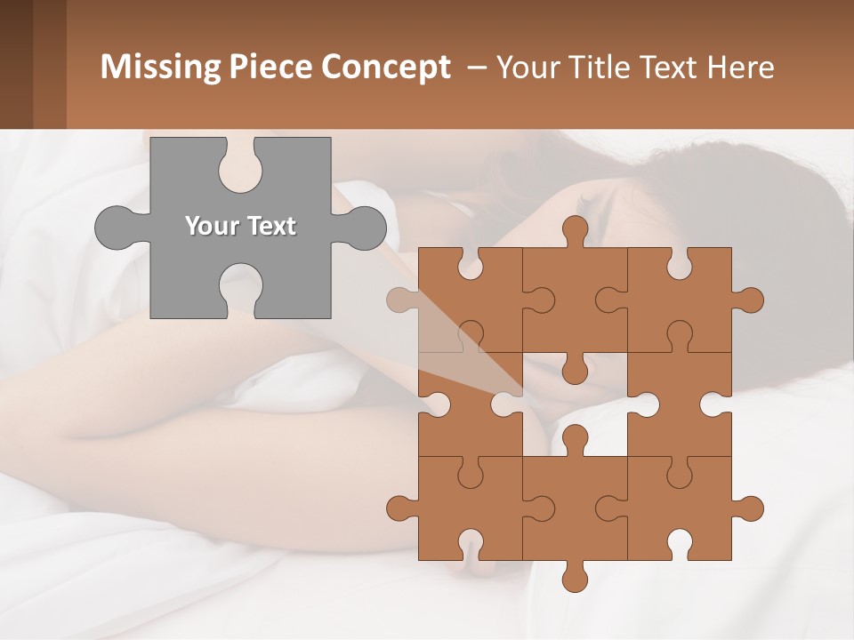 A Woman Laying In Bed With Her Head On Her Pillow PowerPoint Template