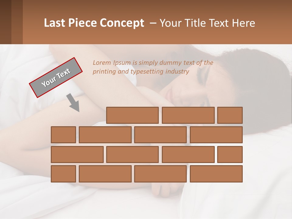 A Woman Laying In Bed With Her Head On Her Pillow PowerPoint Template