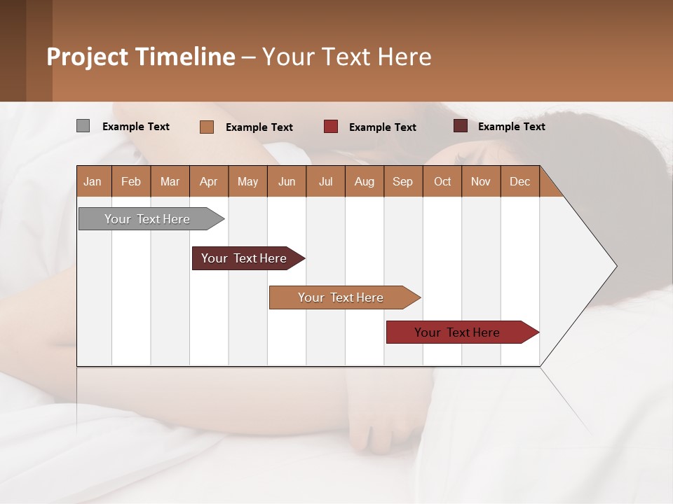 A Woman Laying In Bed With Her Head On Her Pillow PowerPoint Template