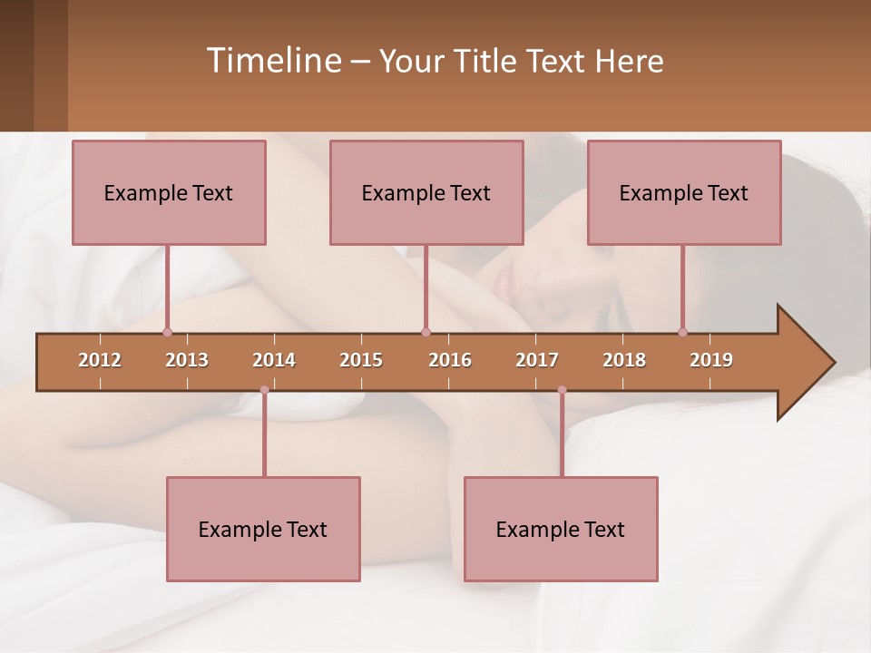 A Woman Laying In Bed With Her Head On Her Pillow PowerPoint Template