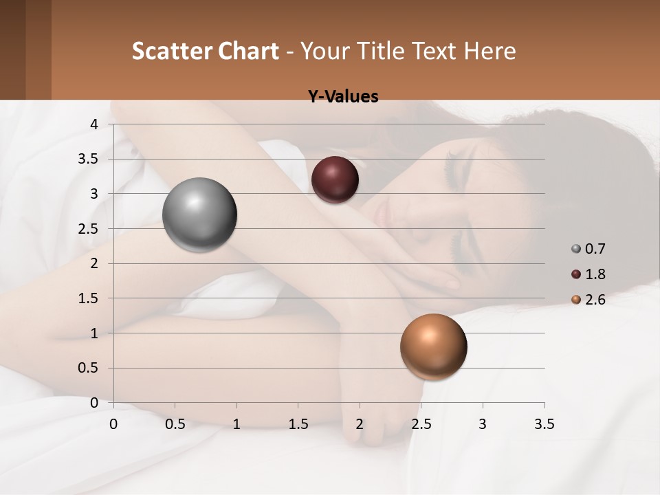 A Woman Laying In Bed With Her Head On Her Pillow PowerPoint Template