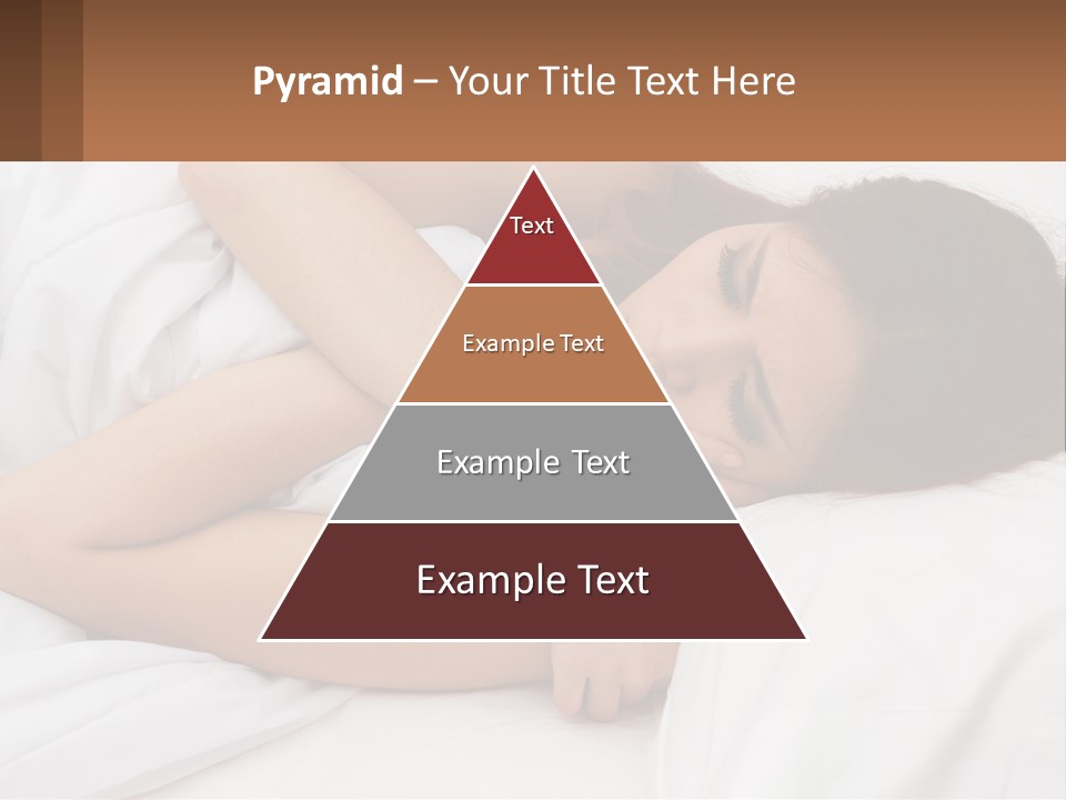 A Woman Laying In Bed With Her Head On Her Pillow PowerPoint Template