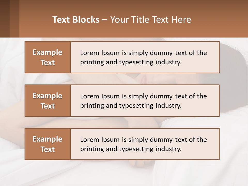 A Woman Laying In Bed With Her Head On Her Pillow PowerPoint Template