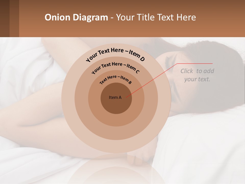 A Woman Laying In Bed With Her Head On Her Pillow PowerPoint Template