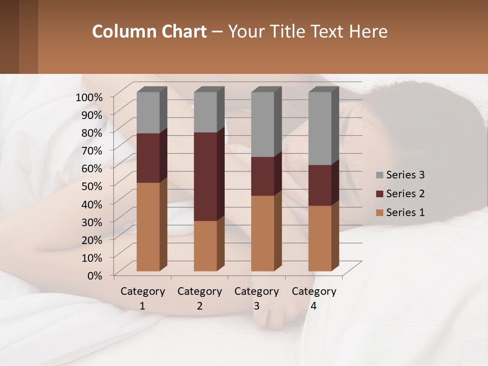 A Woman Laying In Bed With Her Head On Her Pillow PowerPoint Template