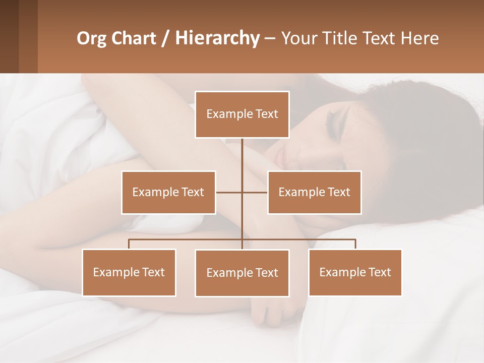 A Woman Laying In Bed With Her Head On Her Pillow PowerPoint Template