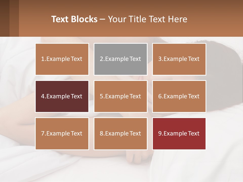 A Woman Laying In Bed With Her Head On Her Pillow PowerPoint Template