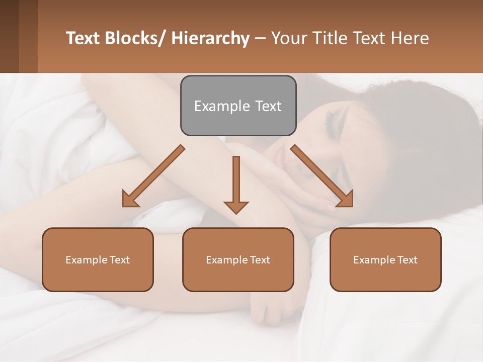 A Woman Laying In Bed With Her Head On Her Pillow PowerPoint Template