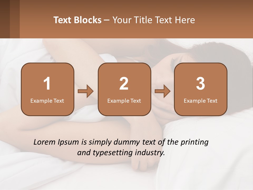 A Woman Laying In Bed With Her Head On Her Pillow PowerPoint Template