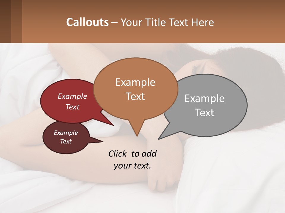 A Woman Laying In Bed With Her Head On Her Pillow PowerPoint Template