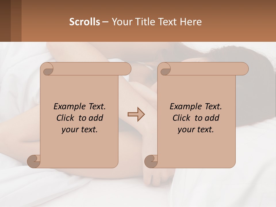 A Woman Laying In Bed With Her Head On Her Pillow PowerPoint Template