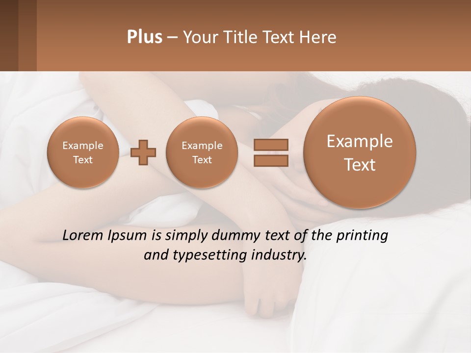 A Woman Laying In Bed With Her Head On Her Pillow PowerPoint Template