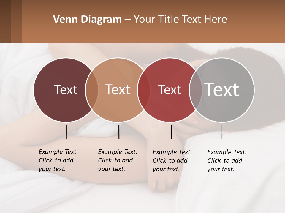 A Woman Laying In Bed With Her Head On Her Pillow PowerPoint Template