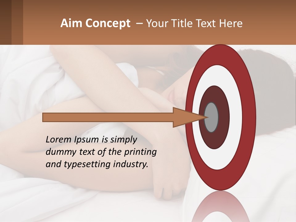 A Woman Laying In Bed With Her Head On Her Pillow PowerPoint Template