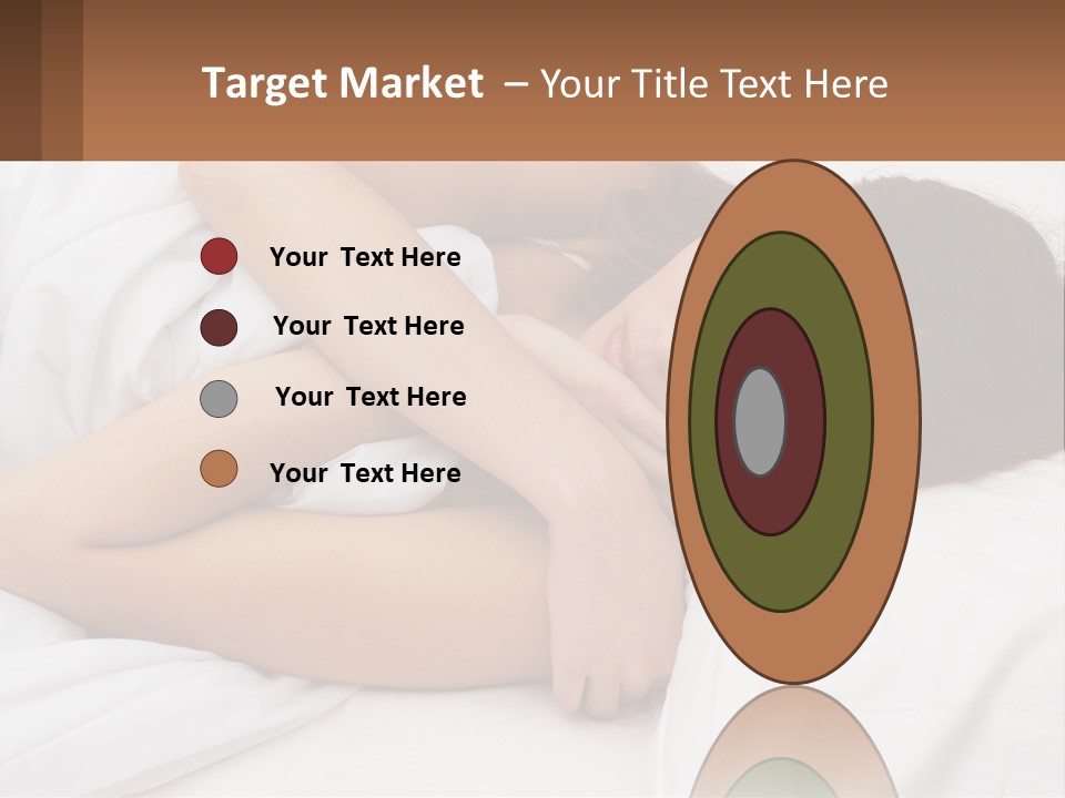 A Woman Laying In Bed With Her Head On Her Pillow PowerPoint Template