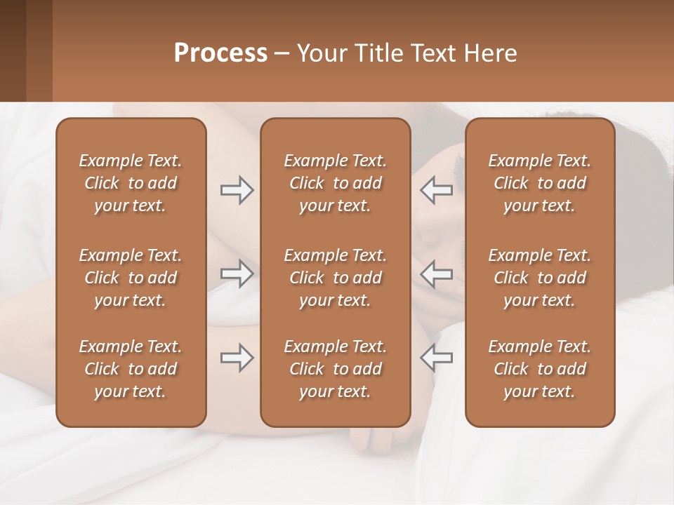 A Woman Laying In Bed With Her Head On Her Pillow PowerPoint Template