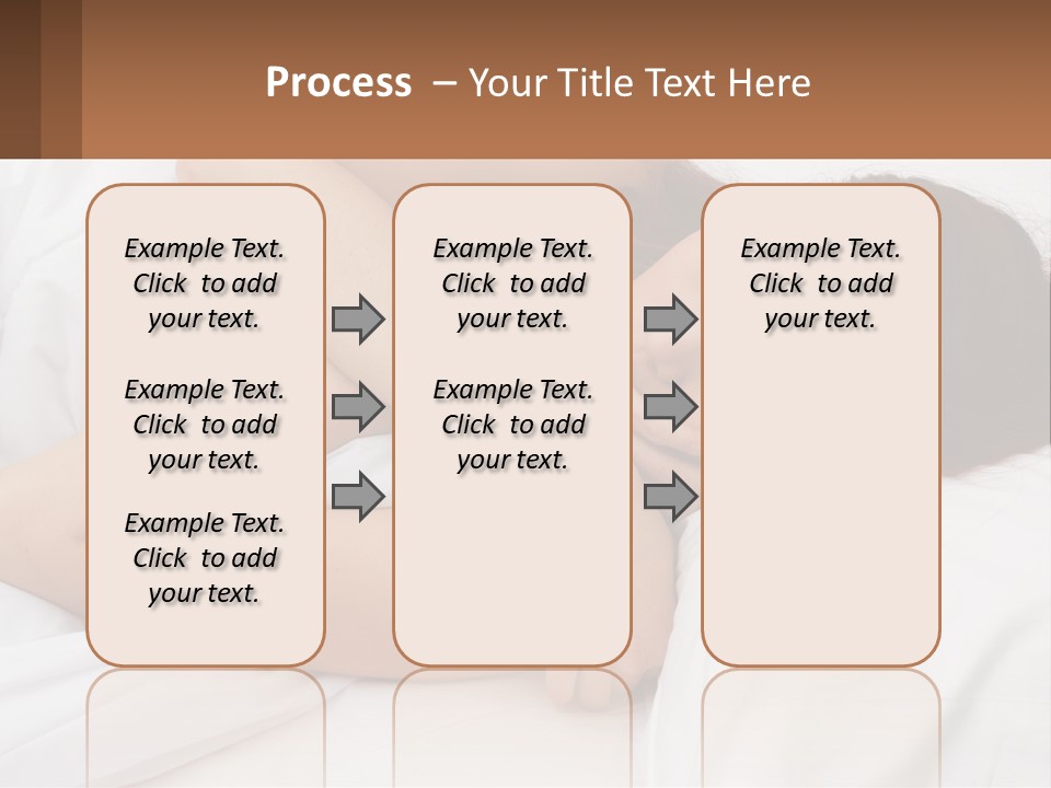 A Woman Laying In Bed With Her Head On Her Pillow PowerPoint Template