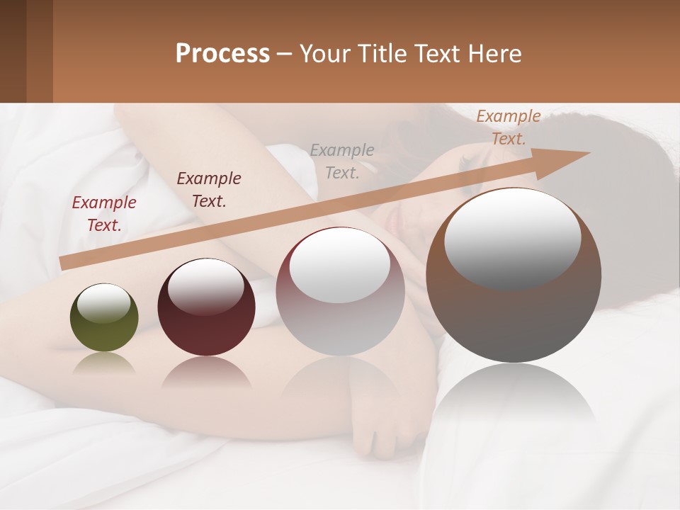 A Woman Laying In Bed With Her Head On Her Pillow PowerPoint Template