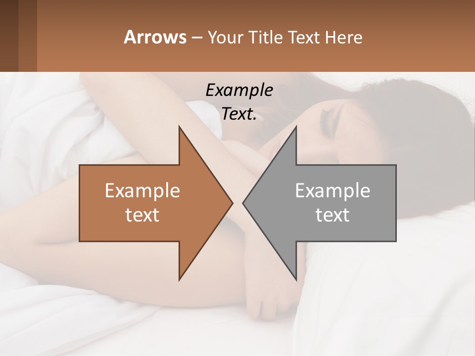A Woman Laying In Bed With Her Head On Her Pillow PowerPoint Template