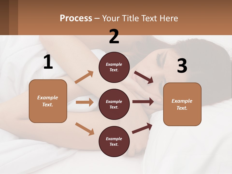 A Woman Laying In Bed With Her Head On Her Pillow PowerPoint Template