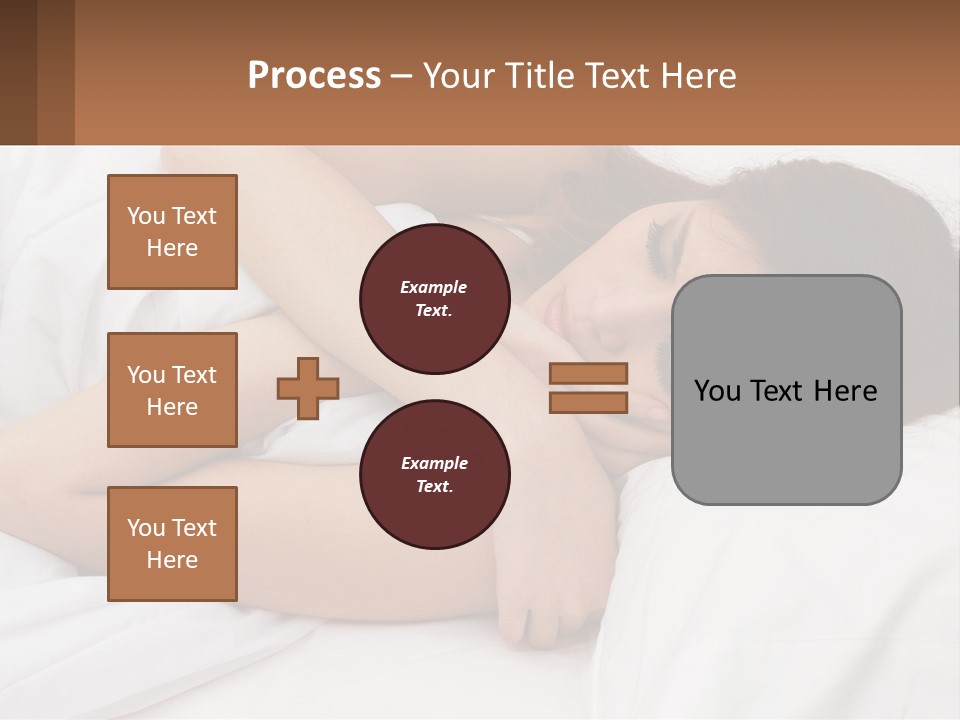 A Woman Laying In Bed With Her Head On Her Pillow PowerPoint Template