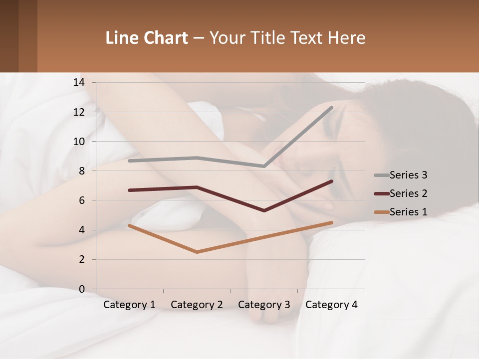 A Woman Laying In Bed With Her Head On Her Pillow PowerPoint Template