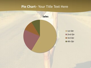A Woman In A White Dress Is Walking Down The Road PowerPoint Template