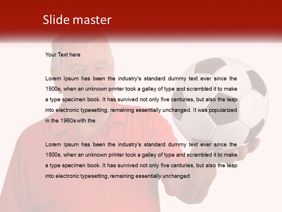 A Man Holding A Soccer Ball In His Hand PowerPoint Template