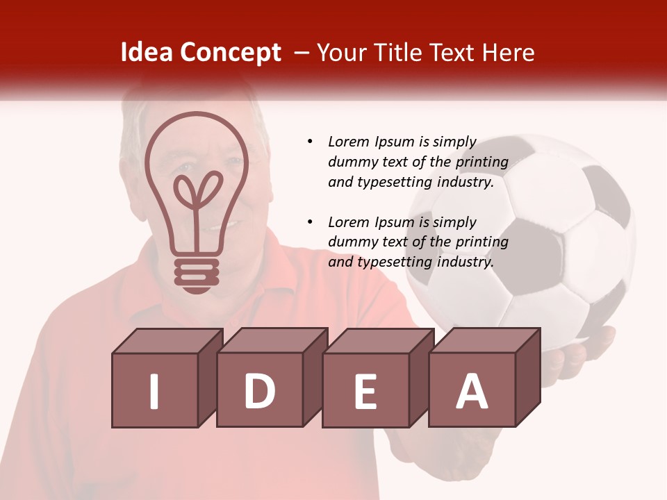 A Man Holding A Soccer Ball In His Hand PowerPoint Template