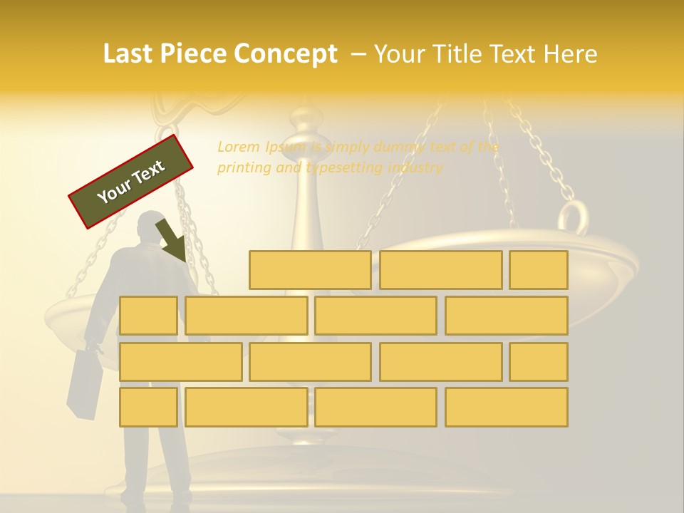 A Man Standing In Front Of A Scale Of Justice PowerPoint Template