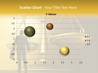 A Man Standing In Front Of A Scale Of Justice PowerPoint Template