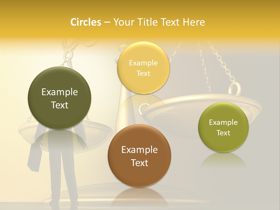 A Man Standing In Front Of A Scale Of Justice PowerPoint Template