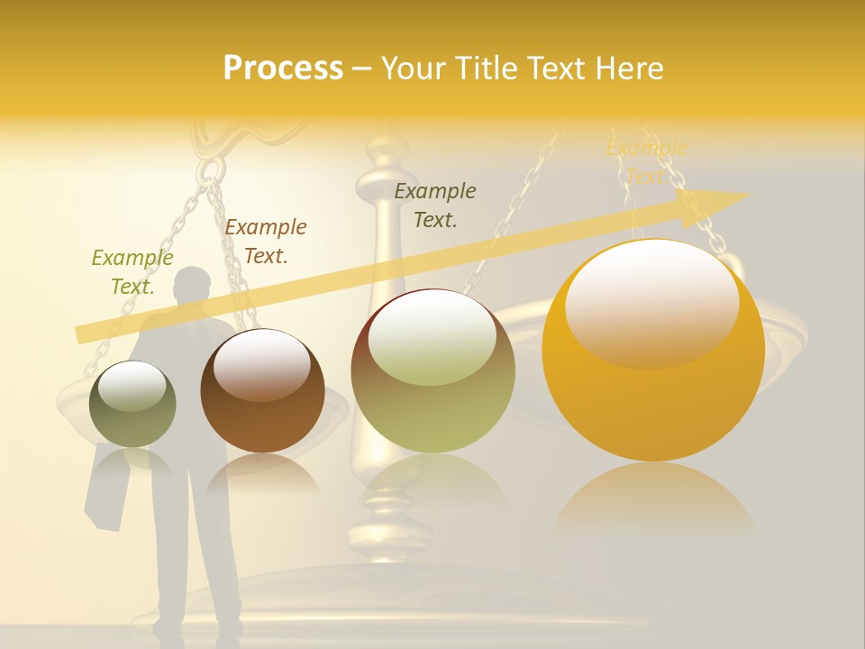 A Man Standing In Front Of A Scale Of Justice PowerPoint Template
