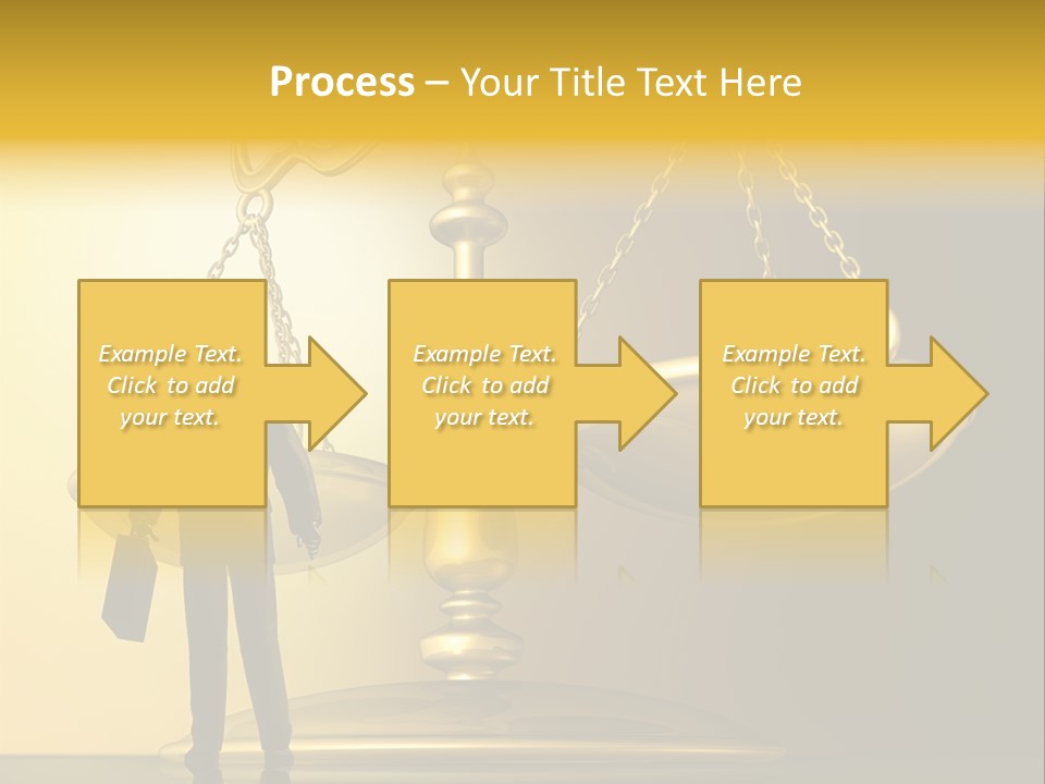 A Man Standing In Front Of A Scale Of Justice PowerPoint Template