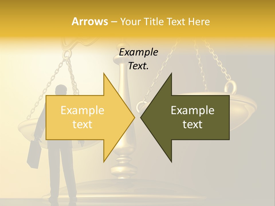 A Man Standing In Front Of A Scale Of Justice PowerPoint Template