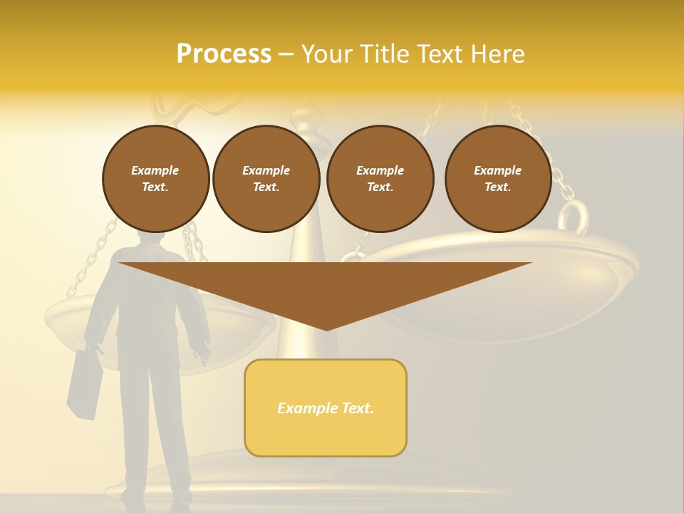 A Man Standing In Front Of A Scale Of Justice PowerPoint Template