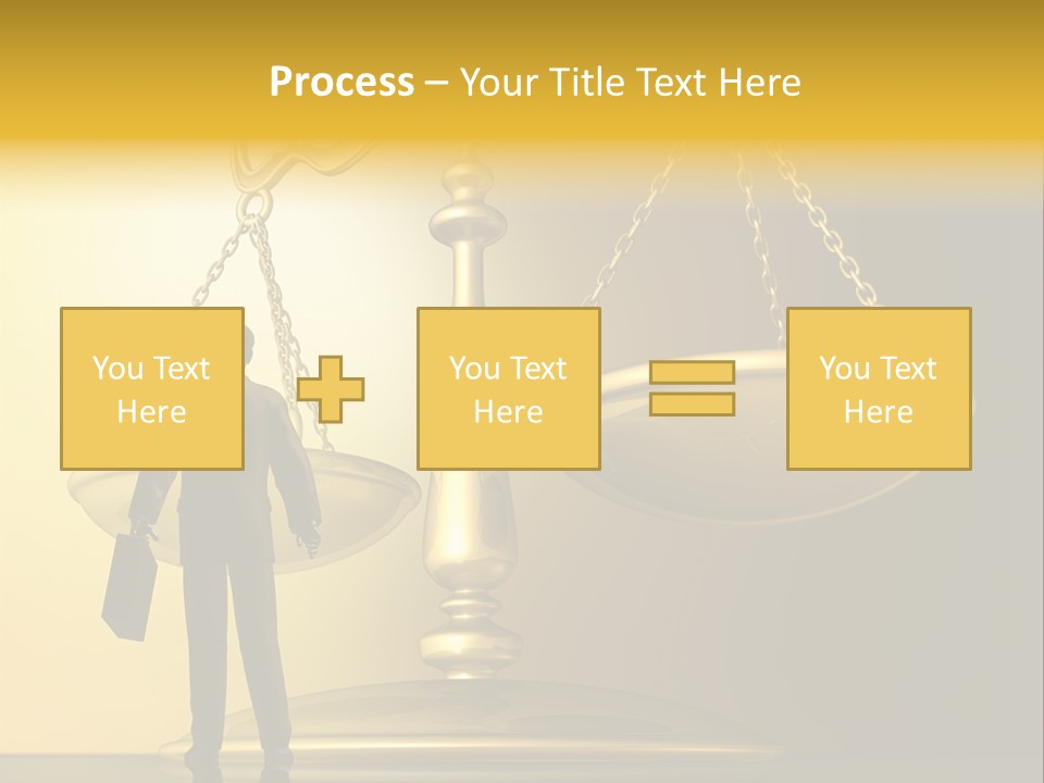 A Man Standing In Front Of A Scale Of Justice PowerPoint Template