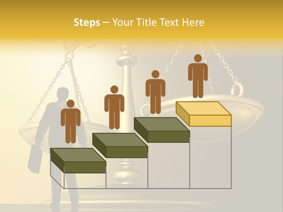 A Man Standing In Front Of A Scale Of Justice PowerPoint Template