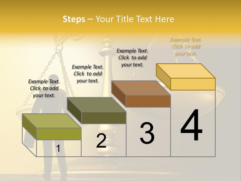 A Man Standing In Front Of A Scale Of Justice PowerPoint Template