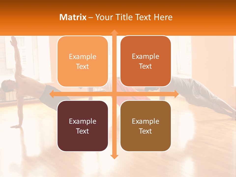 A Group Of People Doing Yoga Poses In A Room PowerPoint Template